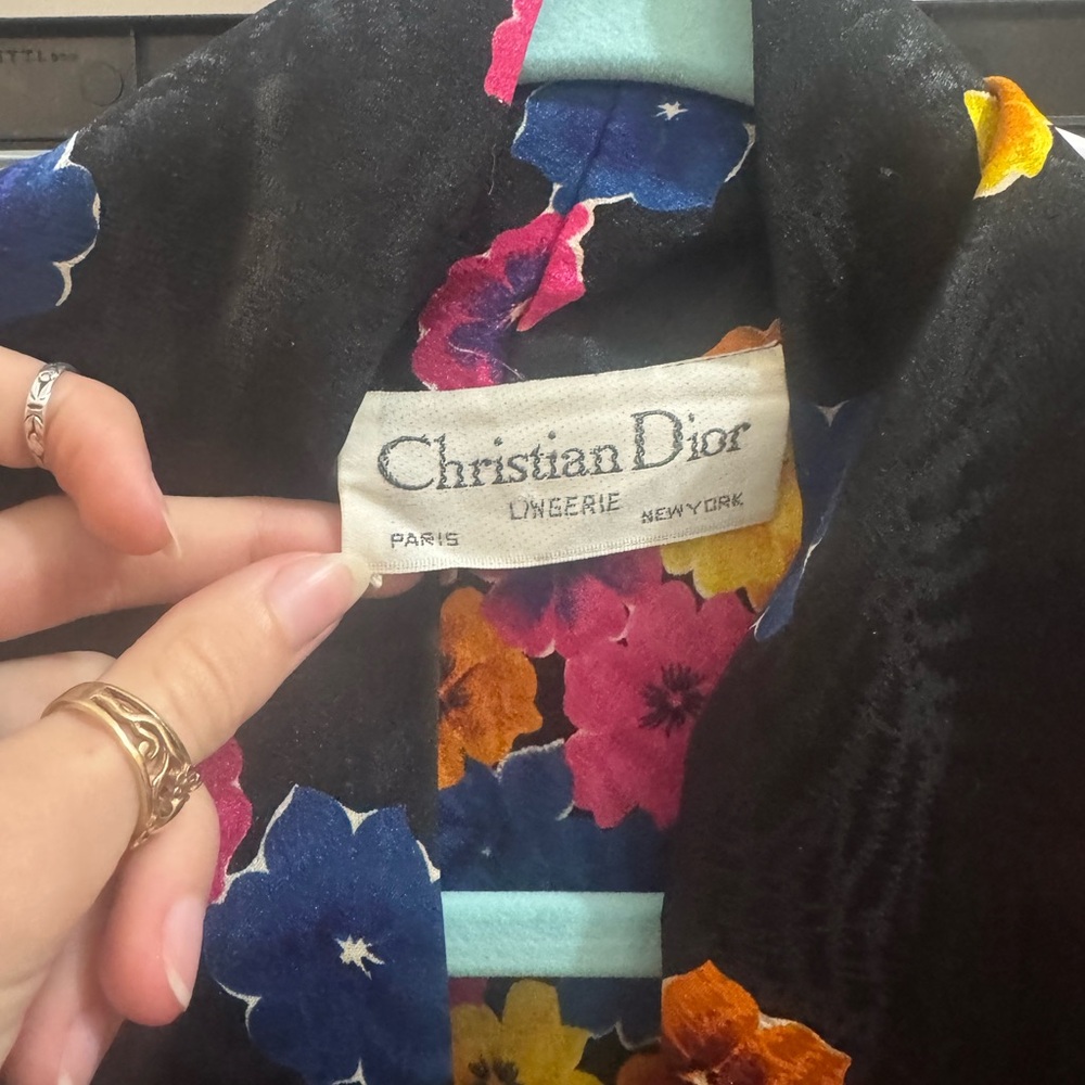 Christian Dior Rare Vintage Floral Lingerie Robe